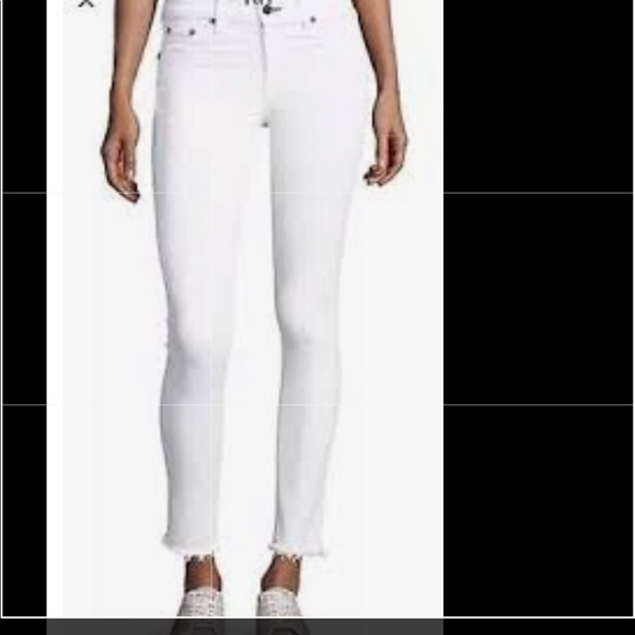white fray jeans
